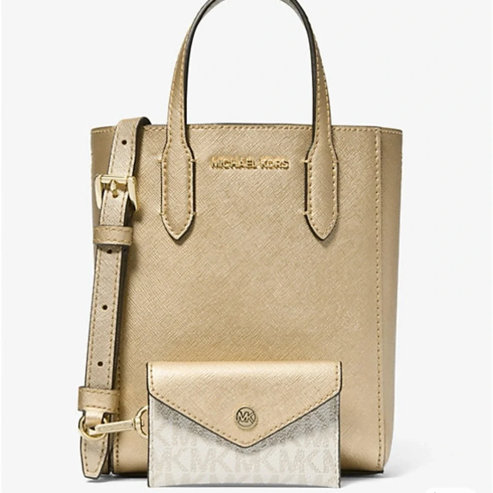 Michael Kors Metallic Gold Mini‎ Bag NWT - Picture 6 of 10
